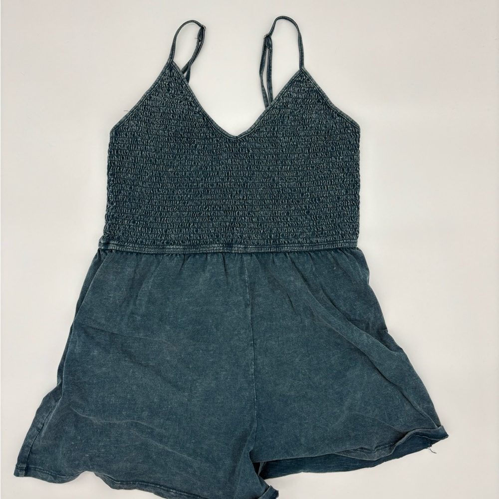 Wild Fable Teal Textured Romper